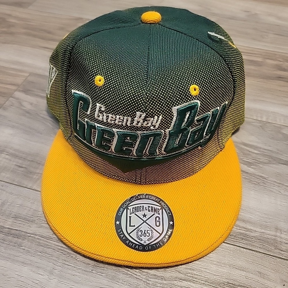 Green Bay Packers Snapback Hat Leader Of The Game Green Gold New